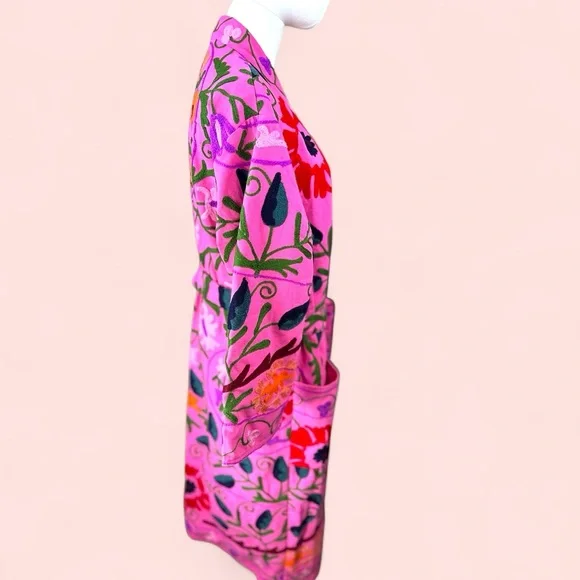 Handmade embroidered The Suzanna size LGE-XXL Kimono/Robe‎ with belt - Picture 4 of 15